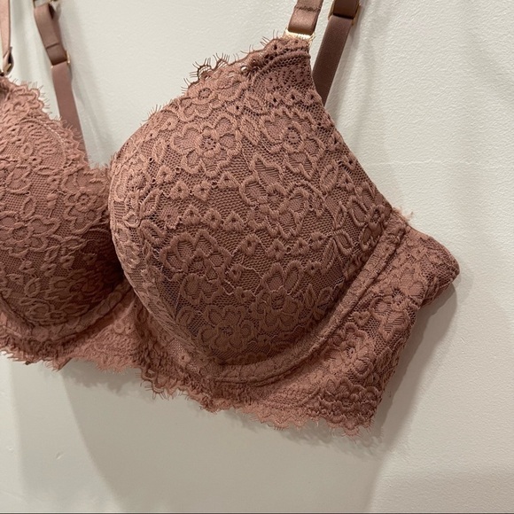 Aerie Real Power Plunge Push Up Eyelash Lace Bra in Meadow Bound 36C - Picture 8 of 15